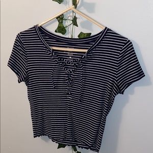Tie up short sleeve tee